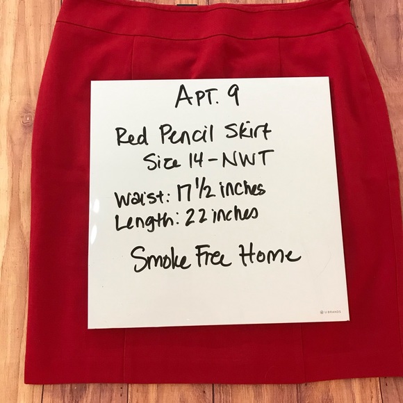 NWT Apt 9 Red Pencil Skirt Size 14 - Picture 8 of 8